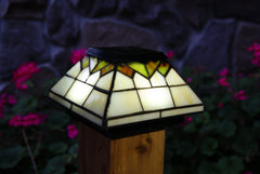 Classy Caps Wellington Stained Glass Solar Post Light