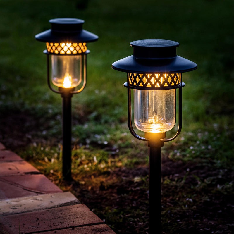 Classy Caps GL1101 Black Stainless Steel Landscape, Path & Garden Light - 2 Pk