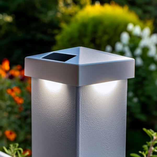 Classy Caps 4X4 White Pvc Pyramid Solar Post Cap