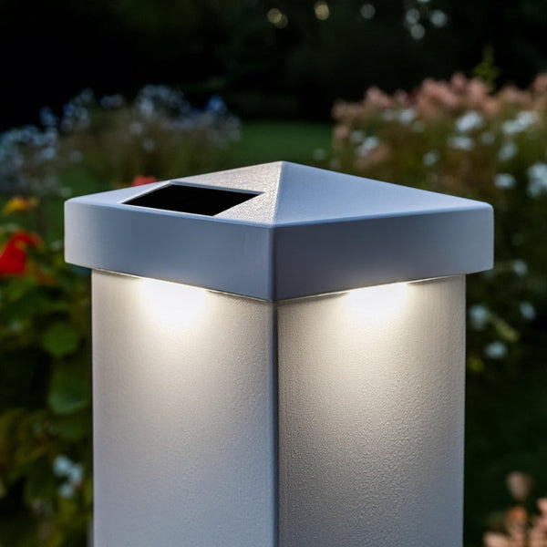 Classy Caps 5X5 White Pvc Pyramid Solar Post Cap