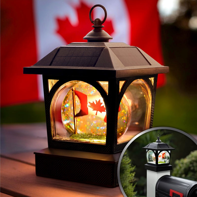 Classy Caps SLG997CA Solar Canadian Patriot Table Lantern/Post Cap