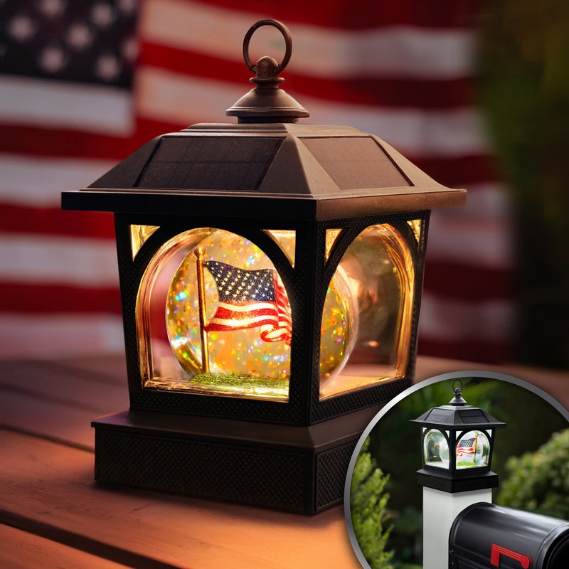 Classy Caps SLG997US Solar USA Patriot Table Lantern/Post Cap
