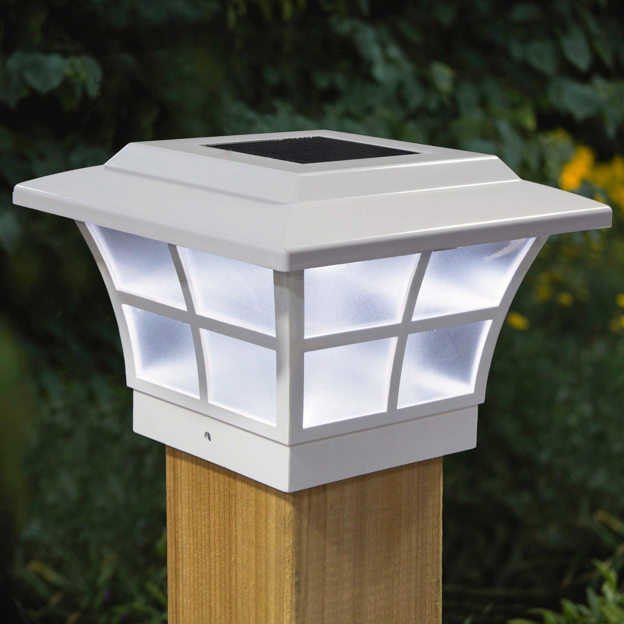Classy Caps SLO79W 4X4 White Pvc Prestige Solar Post Cap