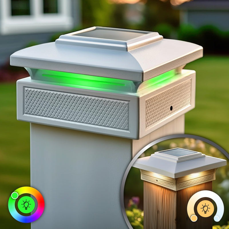 Classy Caps SLT727W Lumineer Smart Solar Post Cap