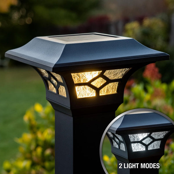 Classy Caps SLZ332B Kingston Black Dual Lighted Solar Post Cap