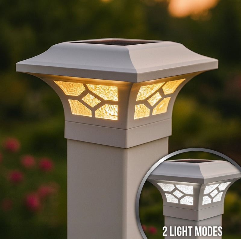 Classy Caps SLZ332W Kingston White Dual Lighted Solar Post Cap