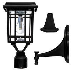Gama Sonic Prairie Solar Light, GS Light Bulb, with Wall,Post,Fitter Mounts, GS-114B-FPW