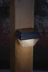 Deckorators Maine Ornamental Black Solar LED Post Light, 2-pack