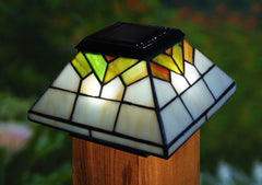 Classy Caps Wellington Stained Glass Solar Post Light