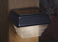 Deckorators Maine Ornamental Black Solar LED Post Light, 2-pack